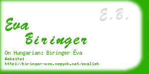 eva biringer business card